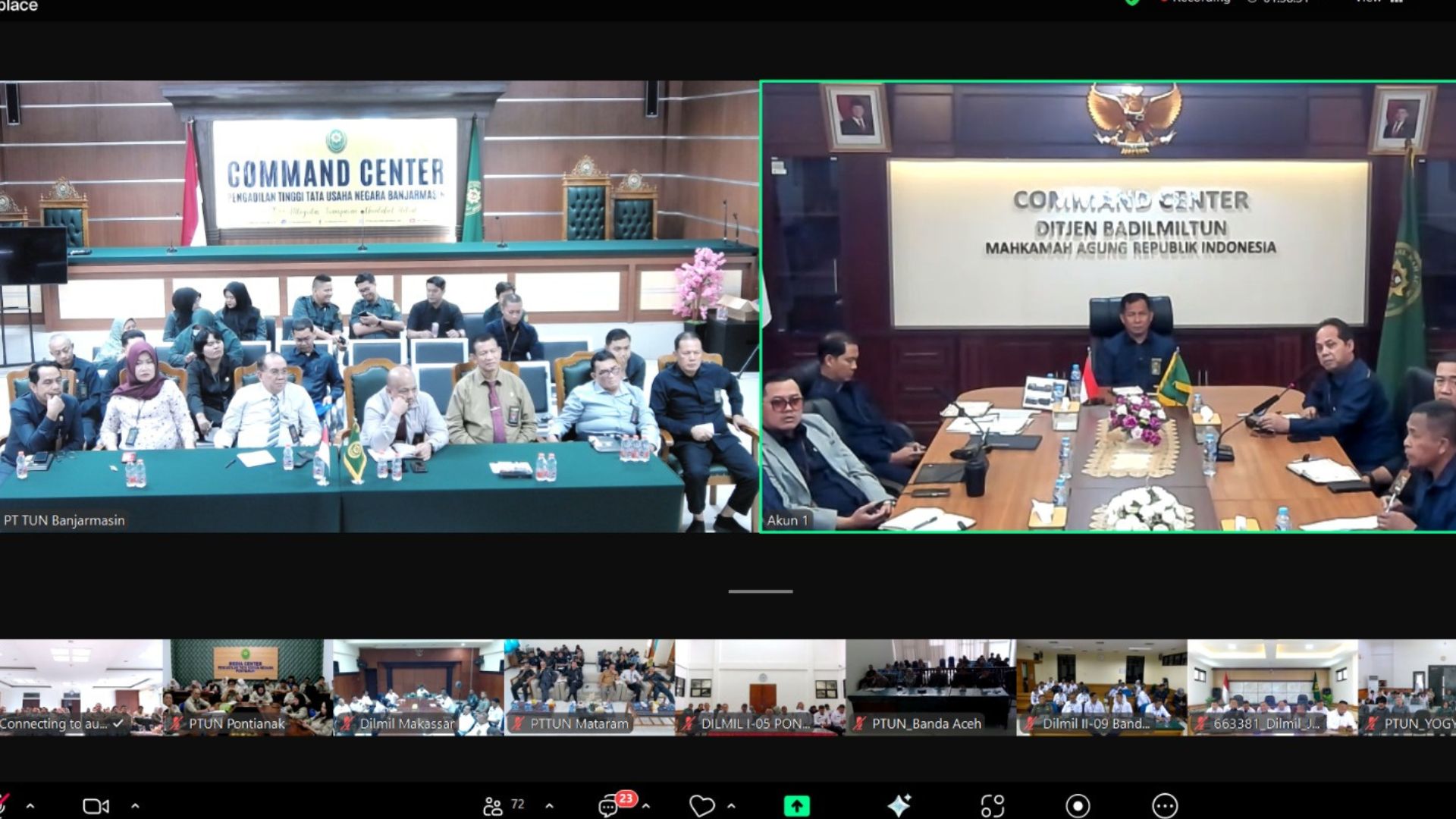 Pembinaan Oleh Direktur Jenderal Badan Peradilan Militer dan Tata Usaha Negara secara Daring