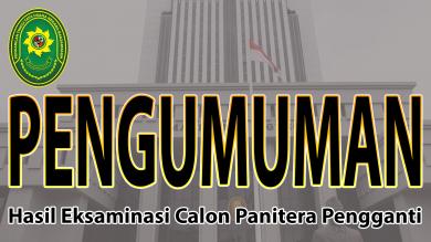 Pengumuman Hasil Akhir Eksaminasi Calon Pejabat Kepaniteraan Se Wilayah Hukum Pengadilan Tinggi Tata Usaha Negara Banjarmasin